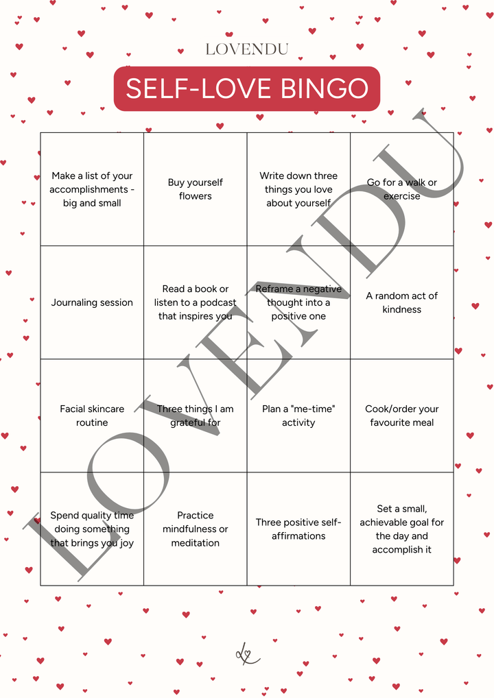 Printable: Self-Love Bingo