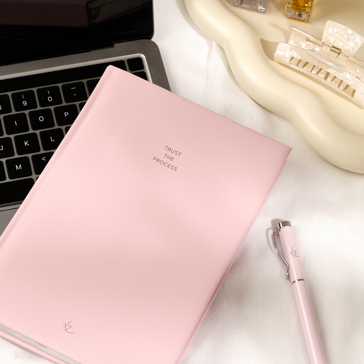 A5 Premium Pink PU Leather Notebook: 'Trust the Process'