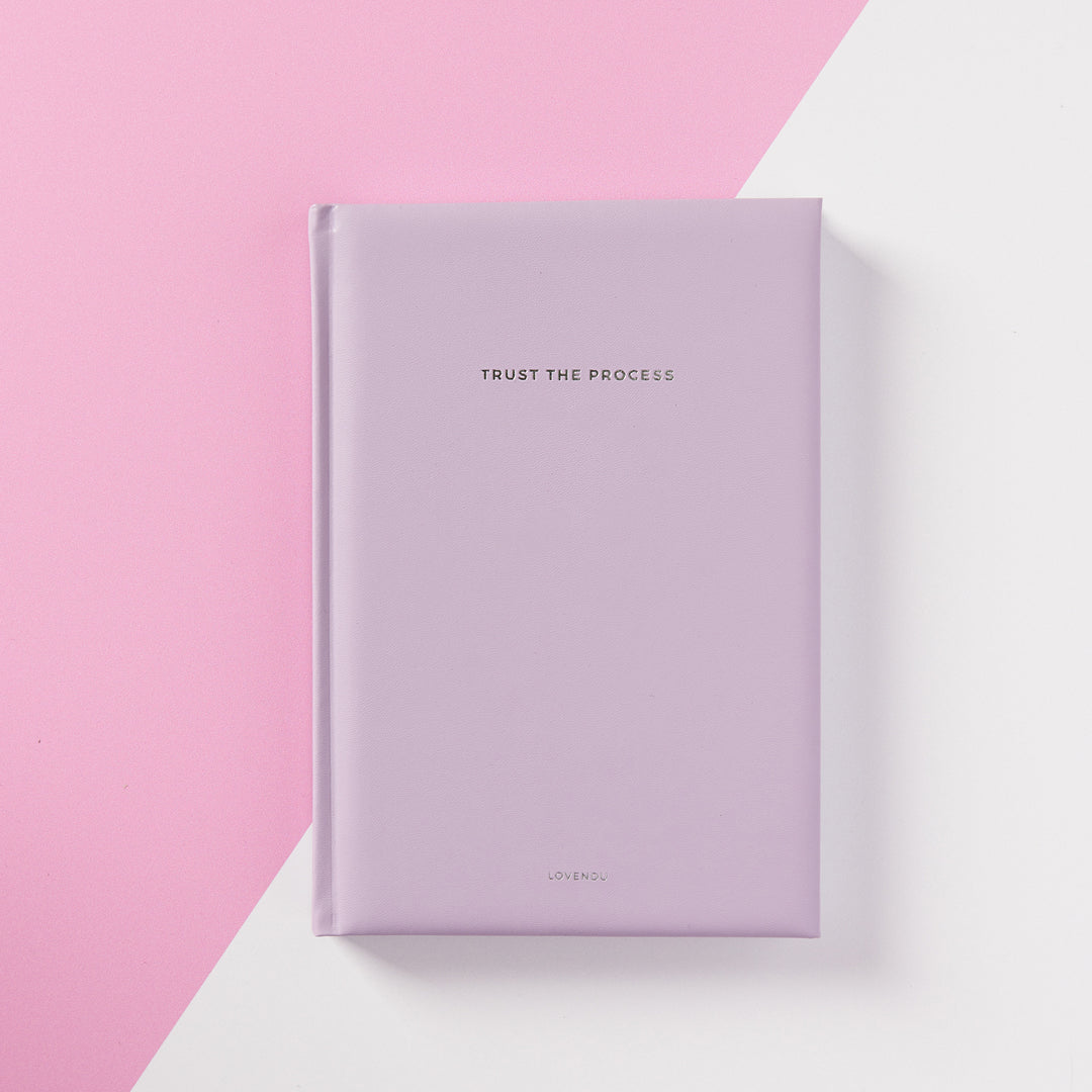 A5 Premium Lilac PU Leather Notebook: 'Trust the Process', Lovendu, Notebook, a5-premium-lilac-pu-leather-notebook-trust-the-process,  - Lovendu